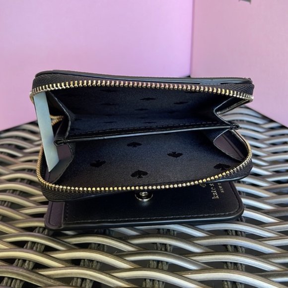 Kate Spade Staci Small Zip Around Bifold Wallet Black - Picture 13 of 16